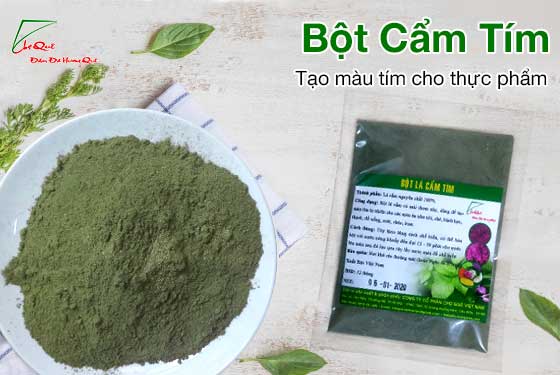 bột lá cẩm màu tím